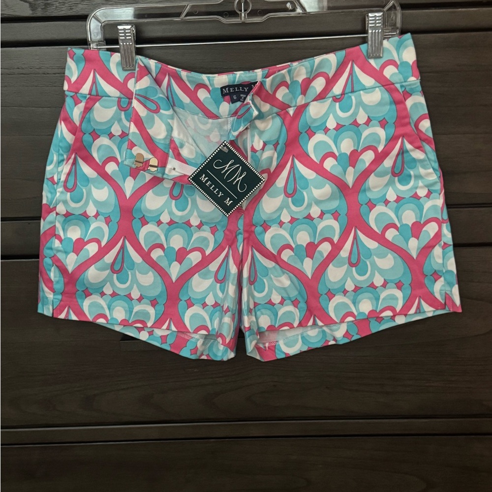 Melly M High Waist Shorts in Pink and Blue